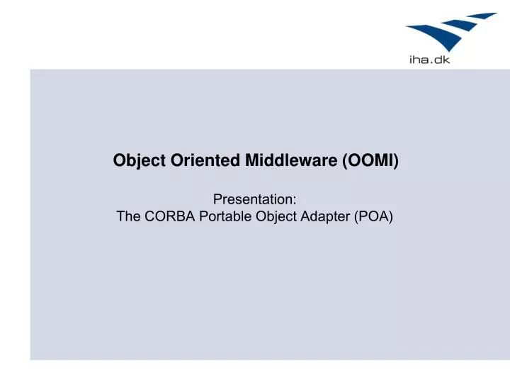 presentation the corba portable object adapter poa