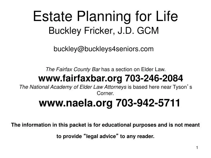 estate planning for life