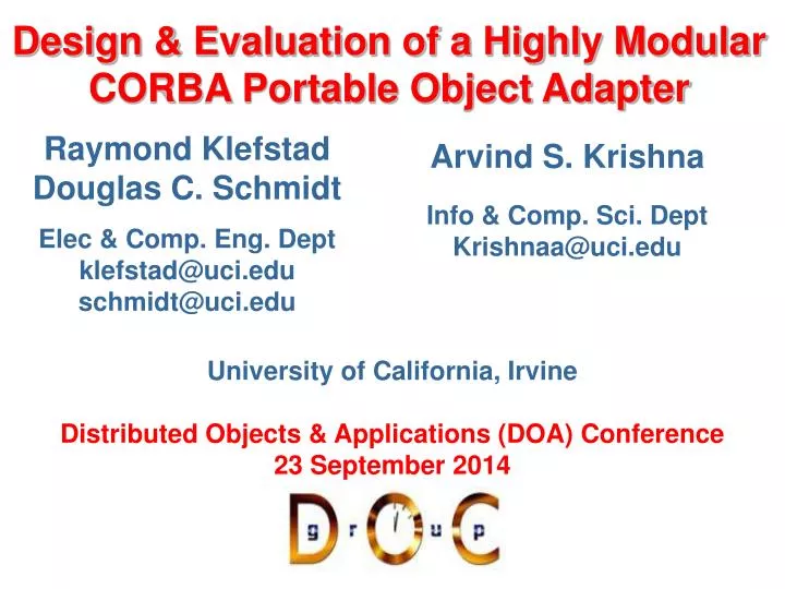 design evaluation of a highly modular corba portable object adapter