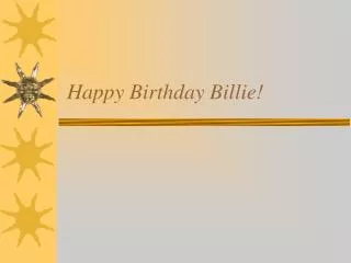 Happy Birthday Billie!