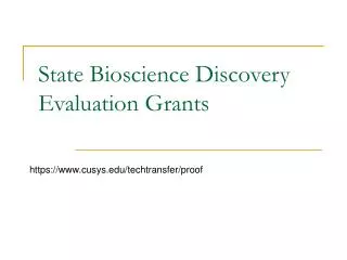 State Bioscience Discovery Evaluation Grants