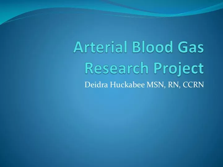 arterial blood gas research project