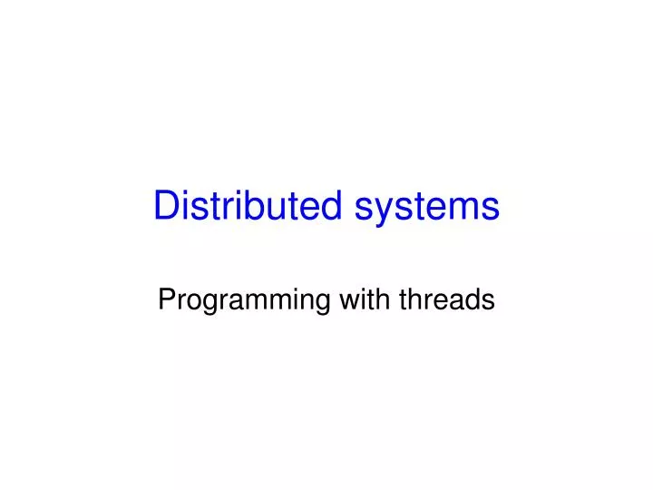 distributed systems