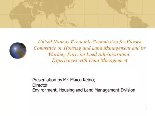 Presentation by Mr. Marco Keiner, Director Environment, Housing and Land Management Division