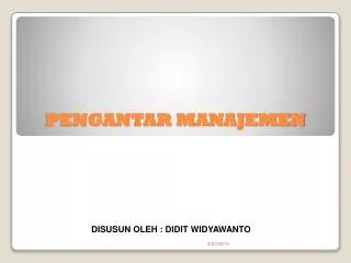 pengantar manajemen
