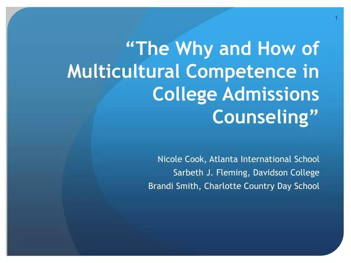 the why and how of multicultural competence in college admissions counseling