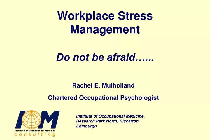 workplace stress management do not be afraid