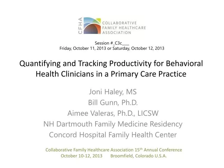 quantifying and tracking productivity for behavioral health clinicians in a primary care practice