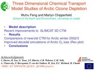 Three-Dimensional Chemical Transport Model Studies of Arctic Ozone Depletion