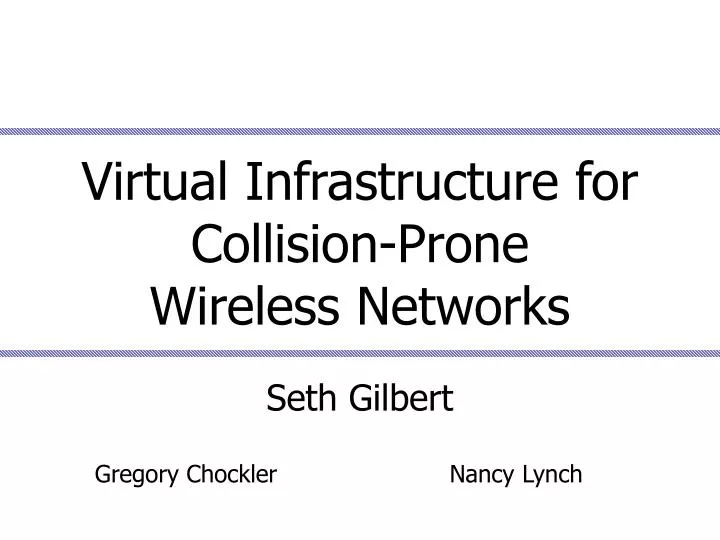 virtual infrastructure for collision prone wireless networks