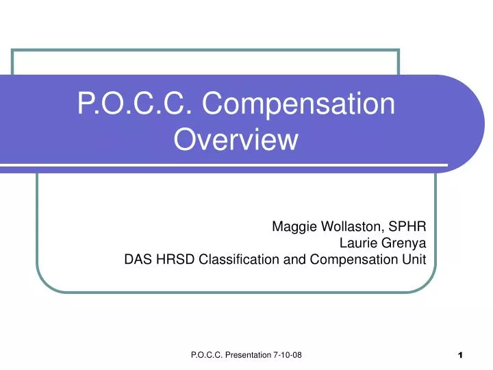 p o c c compensation overview