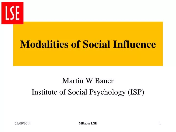 modalities of social influence