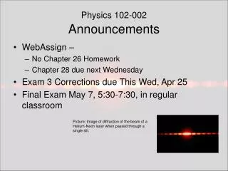 Physics 102-002 Announcements