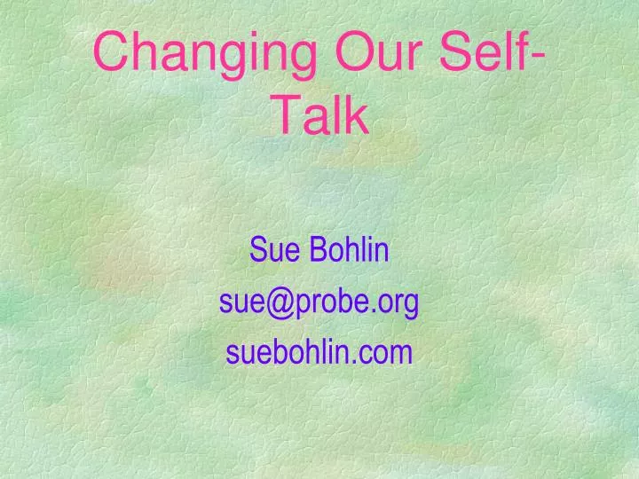 changing our self talk