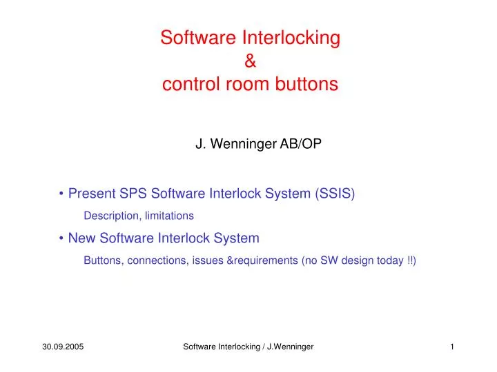software interlocking control room buttons