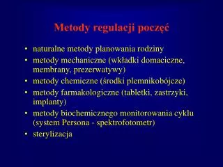 metody regulacji pocz