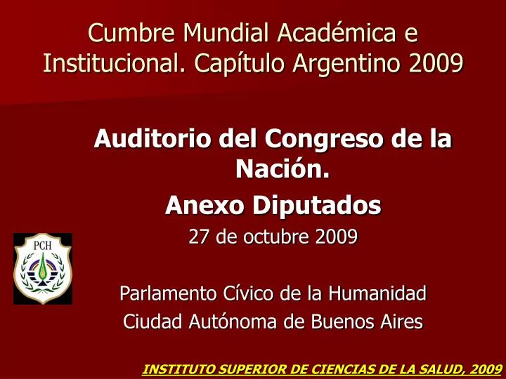 cumbre mundial acad mica e institucional cap tulo argentino 2009