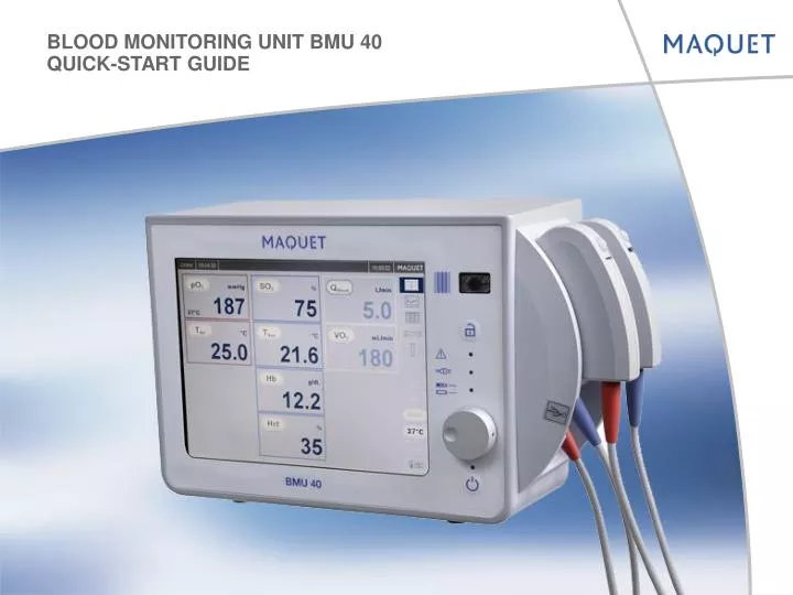 blood monitoring unit bmu 40 quick start guide