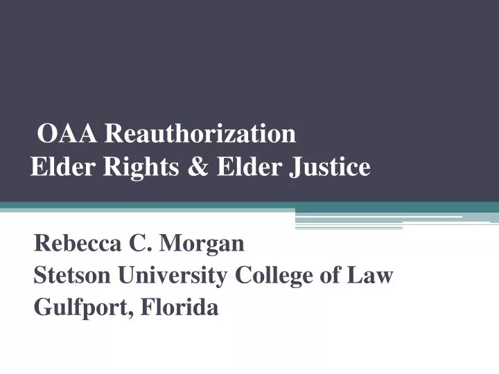 oaa reauthorization elder rights elder justice