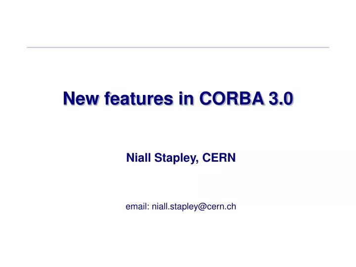 new features in corba 3 0