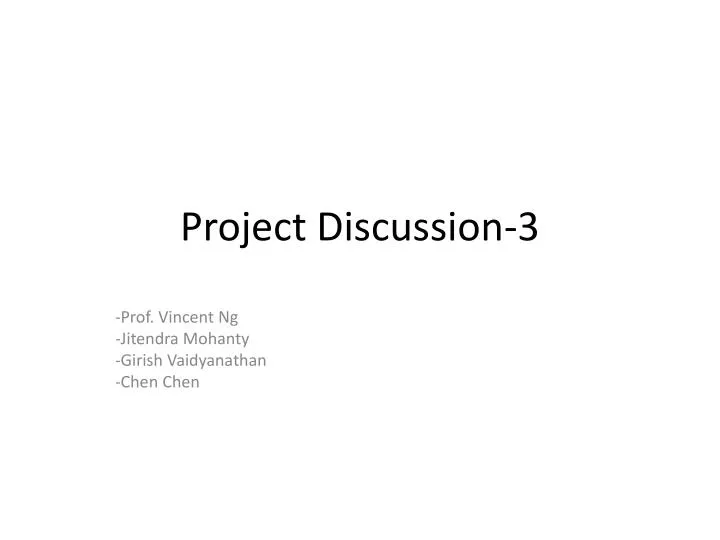 project discussion 3
