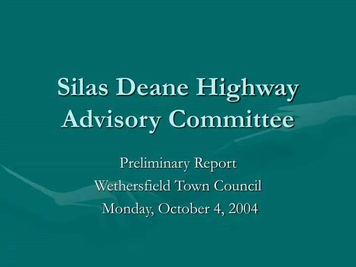 silas deane highway advisory committee