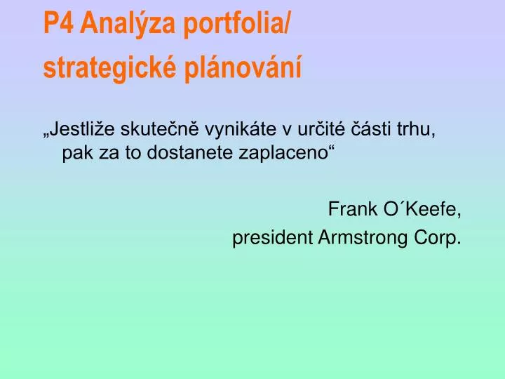 p4 anal za portfolia strategick pl nov n