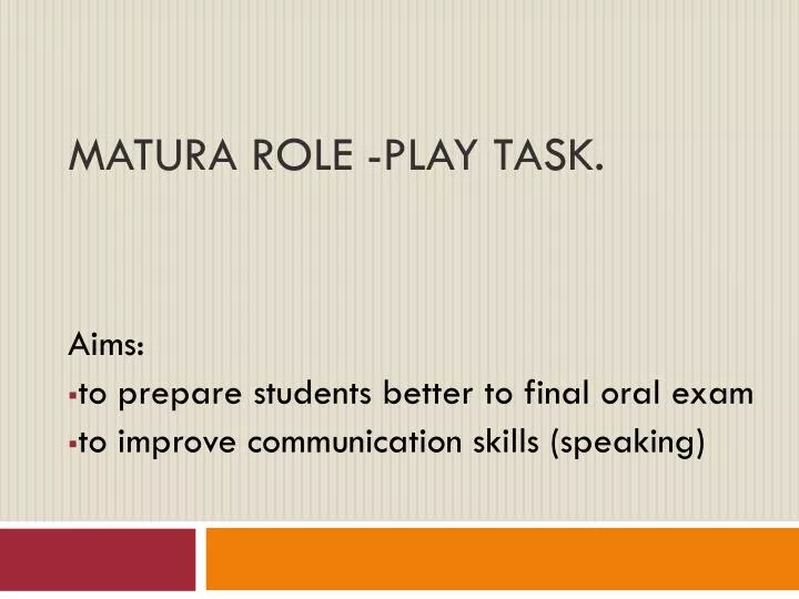 matura role play task