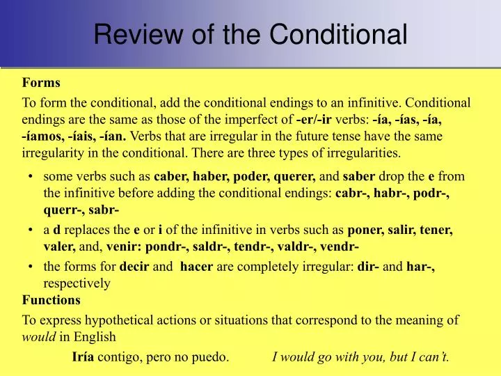 review of the conditional