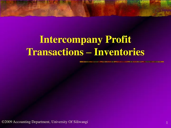 intercompany profit transactions inventories