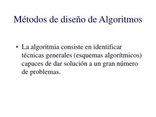 m todos de dise o de algoritmos