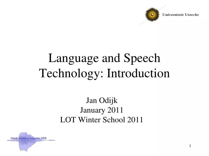 language and speech technology introduction
