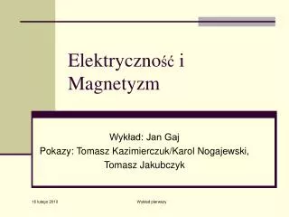 elektryczno i magnetyzm