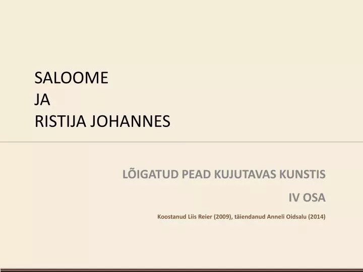 saloome ja ristija johannes