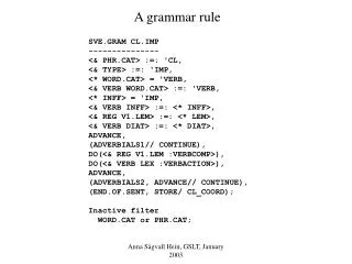 A grammar rule
