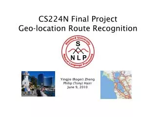 CS224N Final Project Geo-location Route Recognition