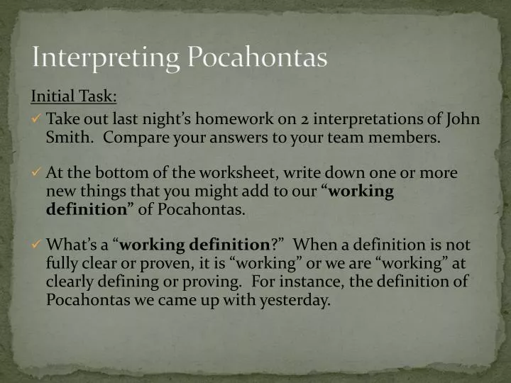 interpreting pocahontas