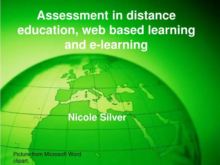 assessment in distance education web based learning and e learning