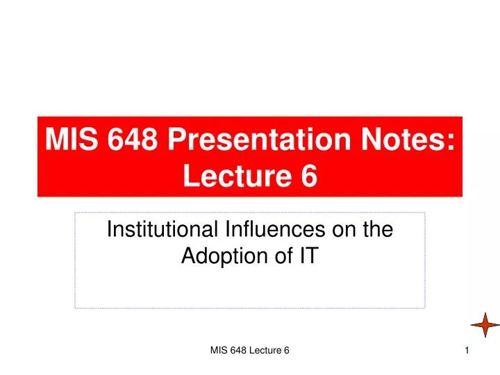 mis 648 presentation notes lecture 6