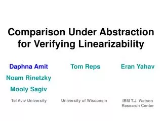 Comparison Under Abstraction for Verifying Linearizability