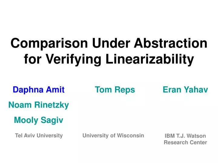 comparison under abstraction for verifying linearizability