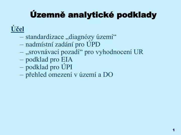 zemn analytick podklady