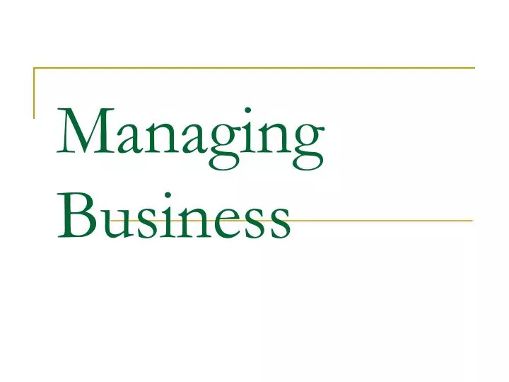 managing business