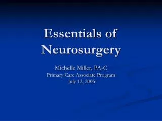 essentials of neurosurgery