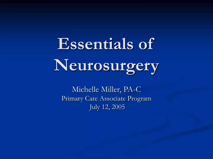 essentials of neurosurgery