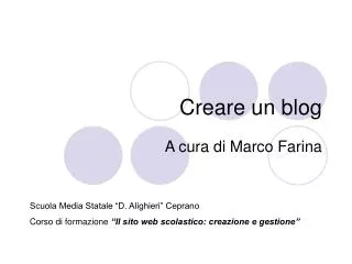 creare un blog