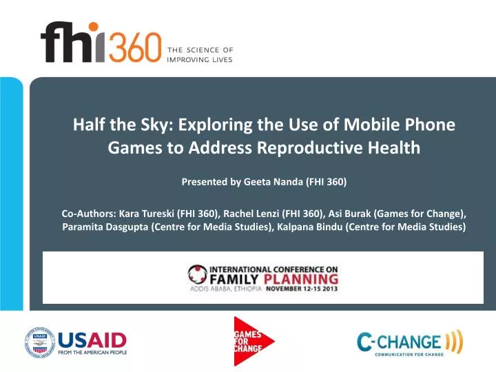 half the sky exploring the use of mobile phone games to address reproductive health