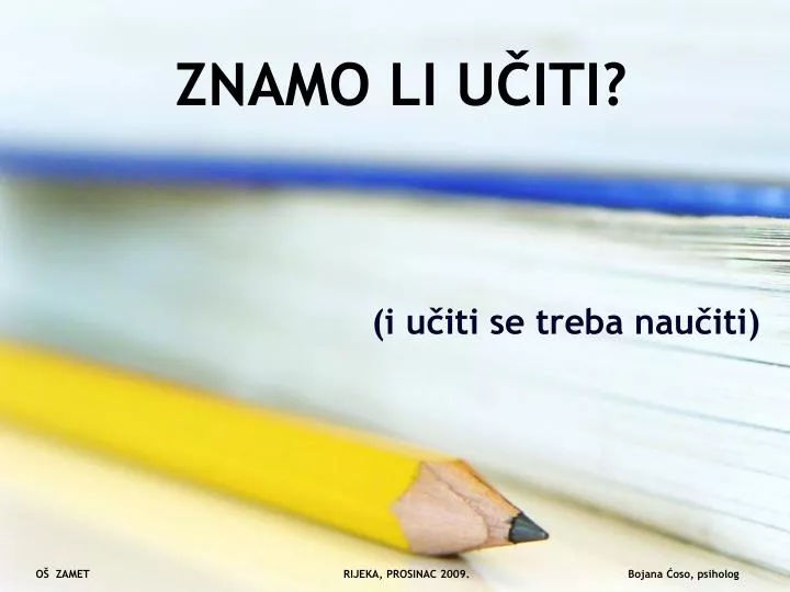 znamo li u iti