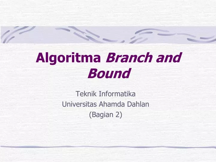 algoritma branch and bound