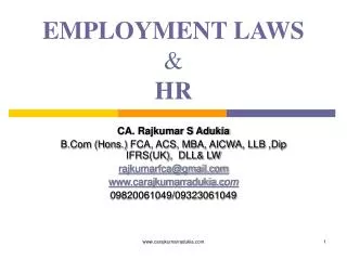 EMPLOYMENT LAWS &amp; HR